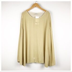 NWT Kleen‎ Yellow Velvet Blouse Size XL